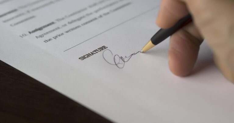 signing a contract