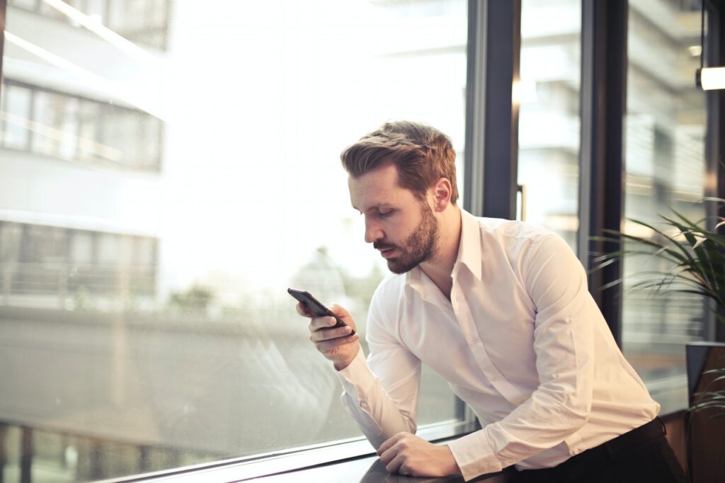 man on mobile phone