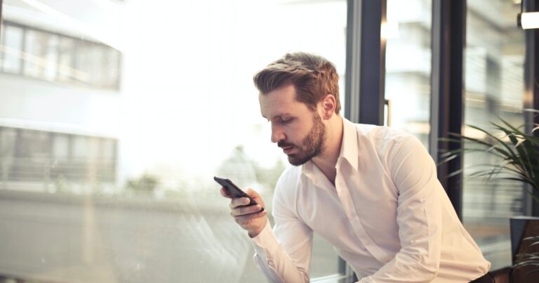 man on mobile phone